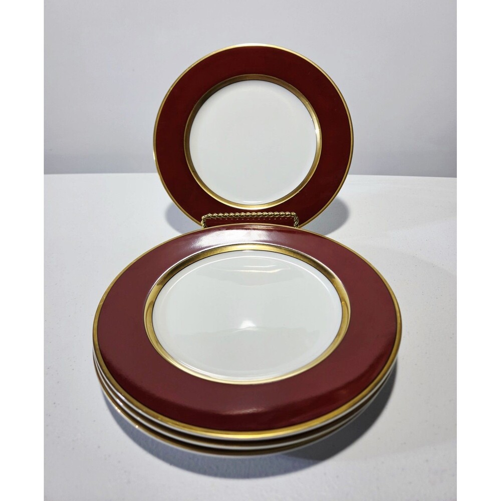 Vintage Fitz & Floyd Renaissance Cinnabar Salad Plates 7 1/2" Set Of 4